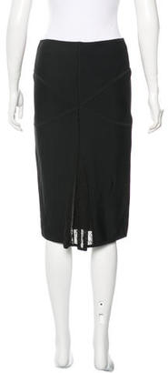 Herve Leger Lace-Paneled Knit Skirt