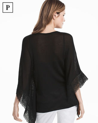 White House Black Market Petite Butterfly Lace Pullover Sweater