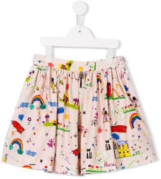 Dolce & Gabbana Kids drawing print skirt
