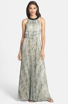 Thumbnail for your product : Vince Camuto Pleated Snakeskin Print Maxi Dress