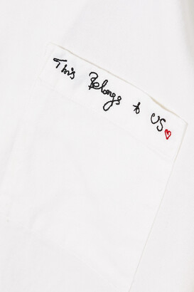 McQ Embroidered Cotton-poplin Mini Dress - White