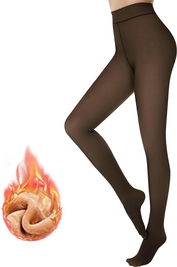  Womens Thermal Tights Fleece Lined Leggings Winter Warm Black  Sheer Tights Plus Size Pantyhose High Waist Skin Colored Tights Opaque  Thick Sweater Tights For Dresses 300g