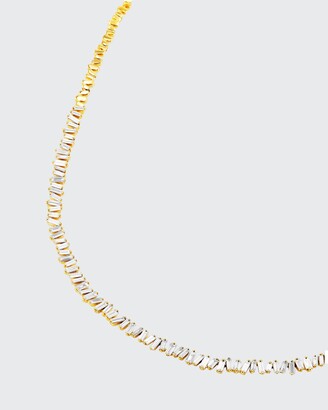 Suzanne Kalan 18k Yellow Gold Diamond Baguette Necklace