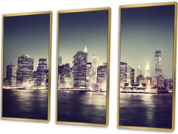 Ebern Designs Blue Waves On Sandy Beach - Sea & Shore Framed Canvas Wall Art Set Of 3