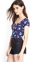 Thumbnail for your product : Forever 21 Floral Crossback Crop Top