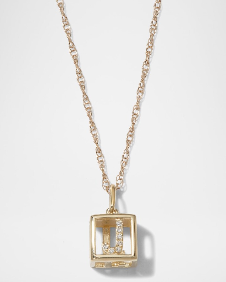 STONE AND STRAND Diamond Baby Block Necklace