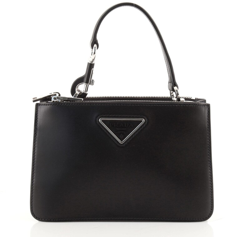 Prada Double Zip Convertible Top Handle Leather ShopStyle Bags