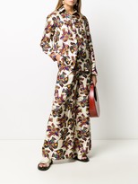 Thumbnail for your product : La DoubleJ Bird Print Palazzo Trousers