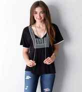 Thumbnail for your product : American Eagle Embroidered Peasant Top