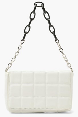 boohoo PU Quilted Cross Body Bag With Chunky Chain