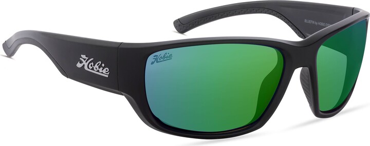 Hobie Bluefin Polarized Sunglasses, Men's, Satin Black/Copper/Sea Green Mirror