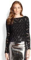 Thumbnail for your product : Milly Metallic Ballet Open-Knit Top