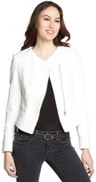 Thumbnail for your product : L'Agence white cotton blend boucle long sleeve jacket
