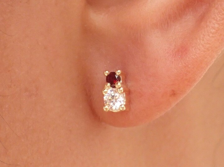 Etsy Alternate Ruby Sapphire Earrings, Two Stones Earring Gift For Women, Stud Studs