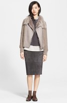 Thumbnail for your product : Fabiana Filippi Stretch Suede Pencil Skirt