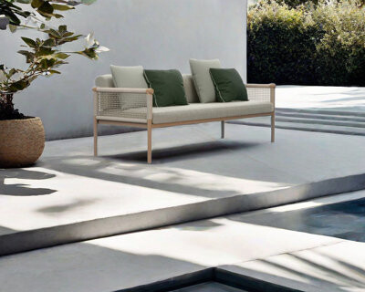 A Zoetic Home Outdoor Sofa with Waterproof Fabric