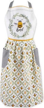 One Allium Way Spring & Summer Apron Collection AdjustableTwo Large Pockets & Extra Long Ties (Bee)