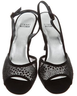 Stuart Weitzman Mesh Peep-Toe Sandals