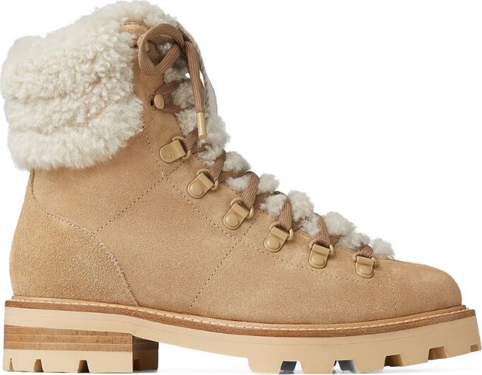 shearling biker boots