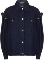 frill shoulder denim jacket