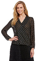 Thumbnail for your product : Nurture Crossover Dot-Print Long-Sleeve Blouse