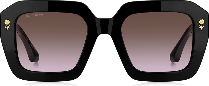 Etro 52mm Gradient Rectangular Sunglasses