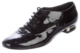 Chanel Patent Leather Round-Toe Oxfords