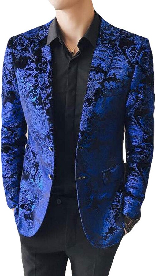 mens patterned tuxedo jacket