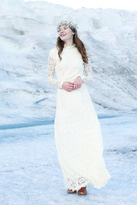 Thumbnail for your product : Shabby Apple Crystal Lace Maxi Dress Cream