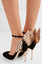 Thumbnail for your product : Sophia Webster Evangeline Suede And Patent-leather Pumps - Black