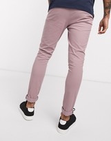 Thumbnail for your product : ASOS DESIGN super skinny chinos in warm pink