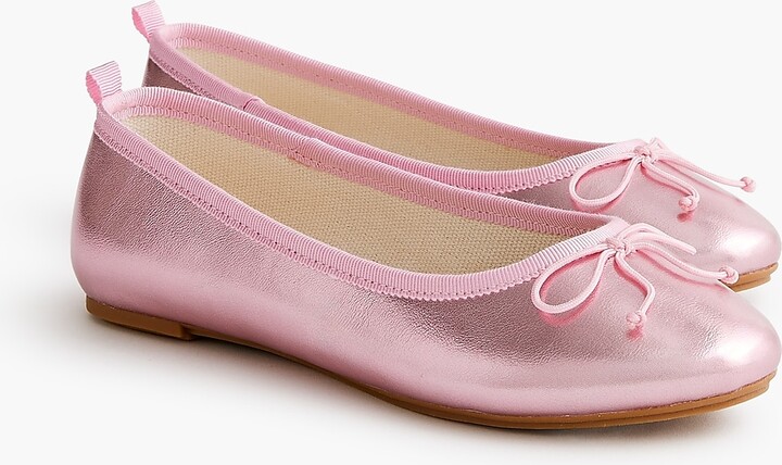 Girls' metallic ballet flats