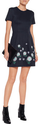 Markus Lupfer Ditsy Daisy Floral-Embroidered Jersey Mini Dress
