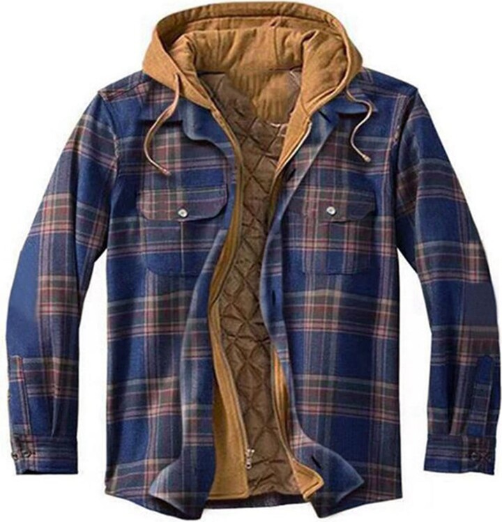 big and tall flannel jacket with hood