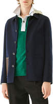 Thumbnail for your product : Loewe Men's Wool-Blend Hooded Jacket with Leather Patch