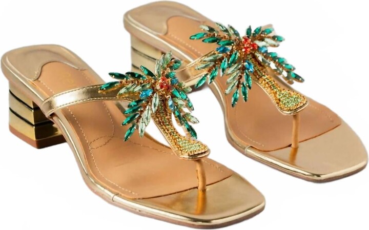 Women's Palmy Sandal In Multi Palm/gold