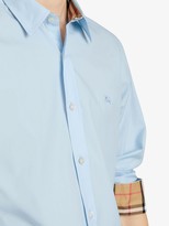 Thumbnail for your product : Burberry Check Cuff Stretch Cotton Poplin Shirt