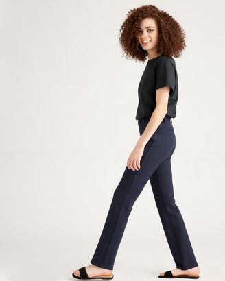 NEW Quince Pants Ultra-Stretch Ponte Pintuck Ankle Pant Black Size