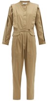 Thumbnail for your product : Sea Tula Pleated Cotton-blend Jumpsuit - Beige