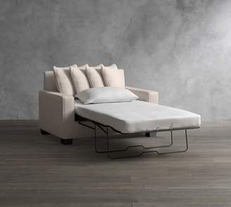 Pottery Barn PB Comfort Square Arm Upholstered Twin Sleeper Sofa with Memory Foam Mattress