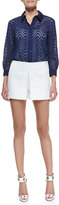 Thumbnail for your product : Victoria Beckham Front-Pleat Wide-Leg Shorts, White