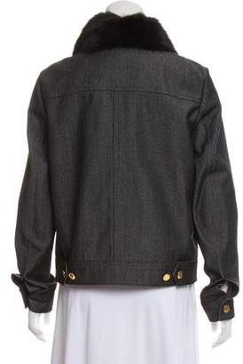 Louis Vuitton Mink-Trimmed Denim Jacket