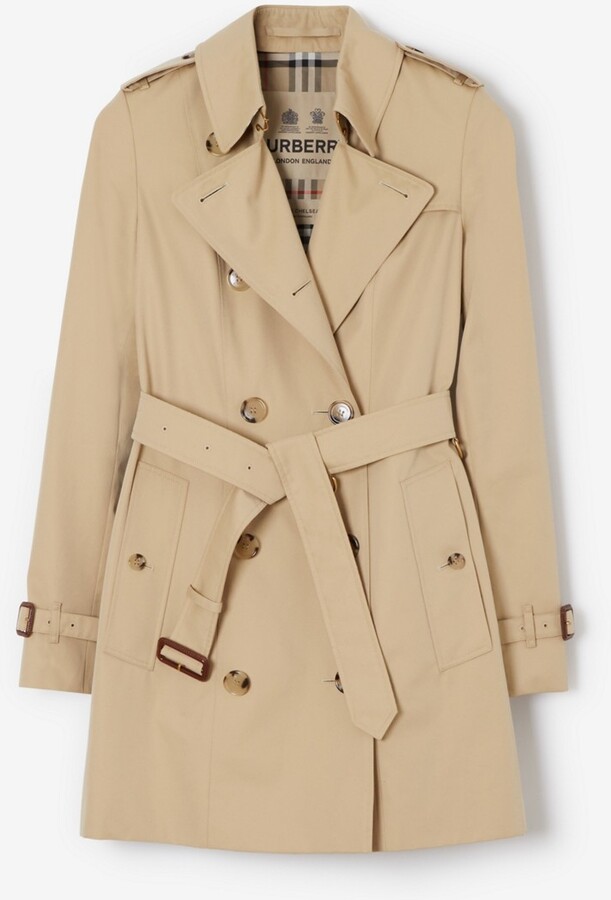 Burberry Leather Detail Trench Coat | ShopStyle