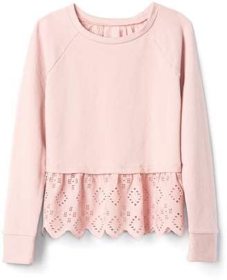 Gap Eyelet Pullover Sweatshirt in French Terry