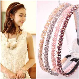 styling/ Casualfashion Hair Accessories 6Pc Bling Double Rows Crystal Rhinestone Headband for Women Girls Thin Hair Hoop