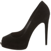 Thumbnail for your product : Barbara Bui Peep-Toe Suede Pumps