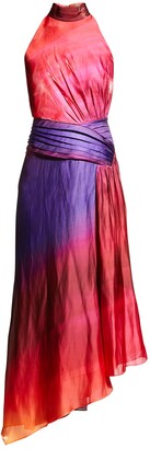 Theia Yara Asymmetrical Gradient Dress