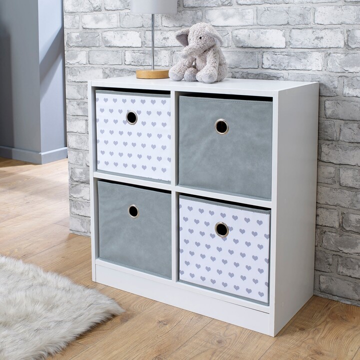 Dunelm Grey Heart 4 Cube Storage Unit White ShopStyle Kids & Baby