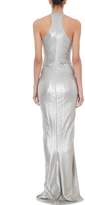 Thumbnail for your product : Rick Owens Lilies Silver Halterneck Waterfall Front Gown Dress