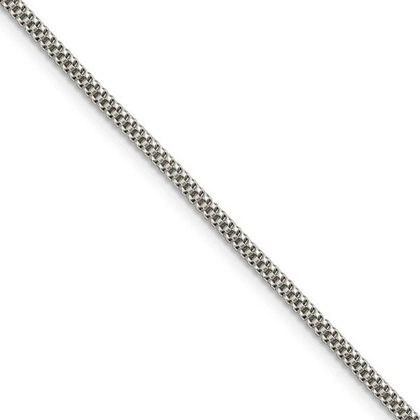 Black Bow Jewelry Co. BlackBowJewelry2mmSterlingSilverFancyRoundBoxChainNecklace18Inch
